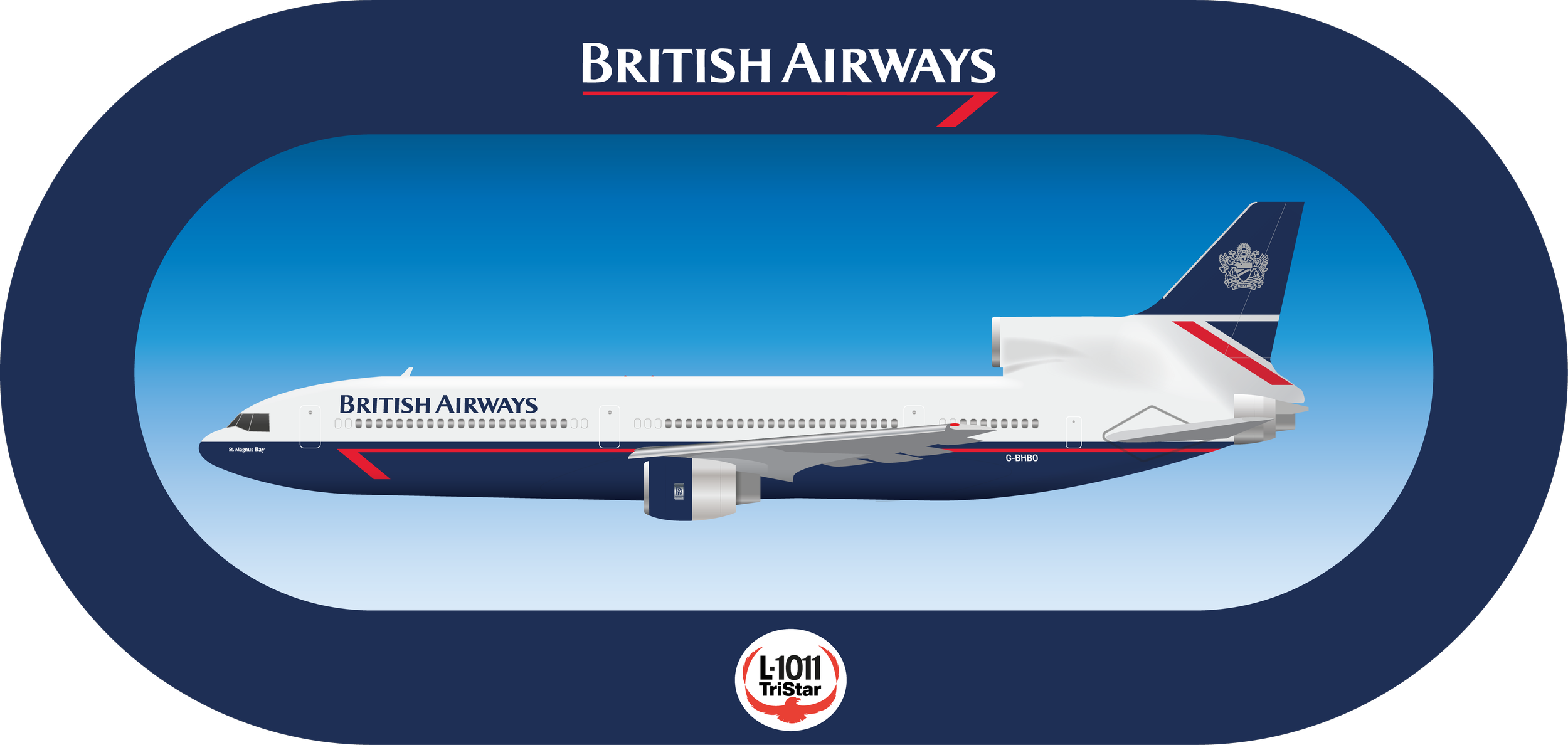 Caledonian Lockheed L-1011 Tristar vinyl — Retro Logo
